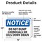 Signmission Do Not Dump Chemicals Or Oils Down Drain, 14 in W x Rectangle, Vinyl Decal OS-2PACK-NS-D-1014-L-11154 - alternate 3